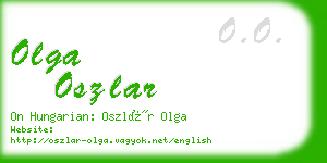 olga oszlar business card